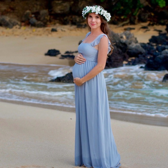 Show Me Your Mumu June Maxi Dress in Steel Blue - Picture 4 of 5